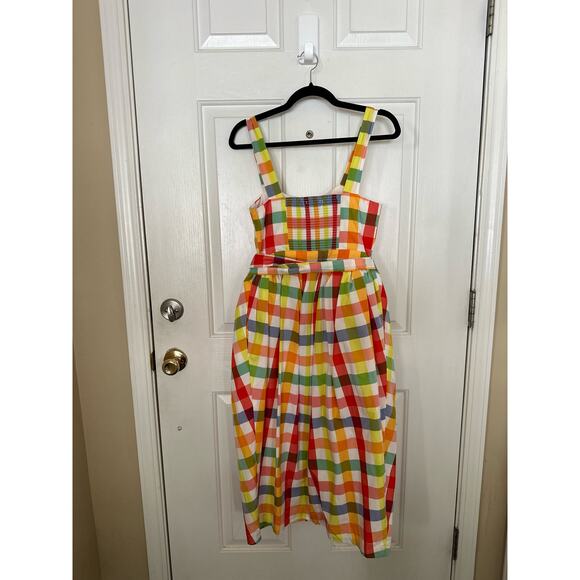 Christopher John Rogers for Target Plaid Wide Strap Tie Waist Dress Size 2 NWT - Picture 5 of 7